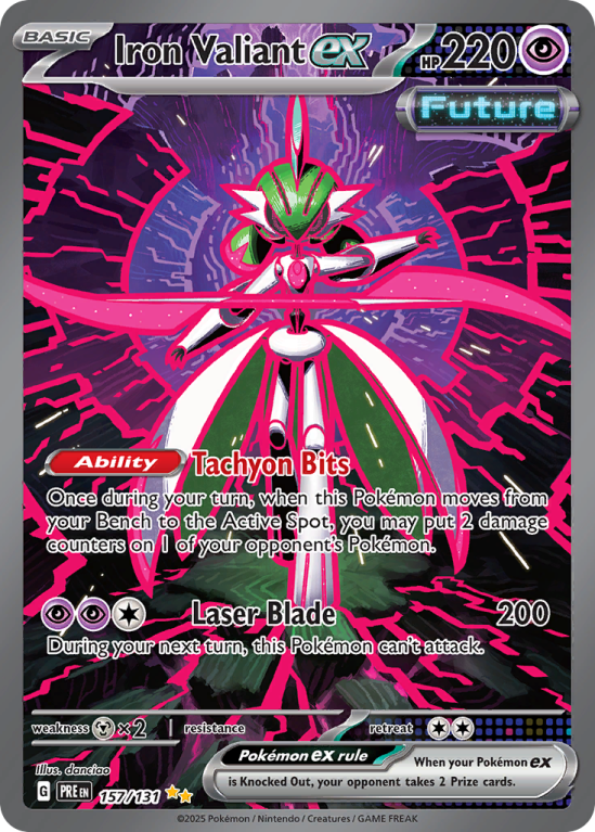 Pokémonkaart Iron Valiant ex nummer 157/131 uit de set Prismatic Evolutions (Scarlet & Violet)