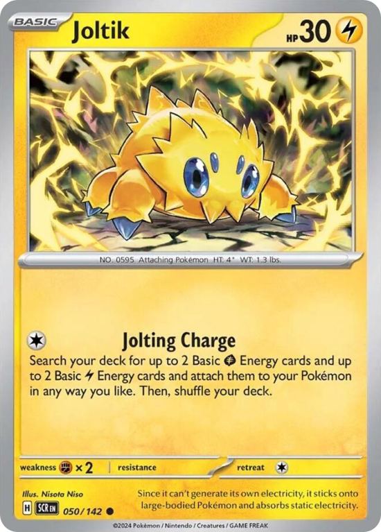Pokémonkaart Joltik nummer 50/142 uit de set Stellar Crown (Scarlet & Violet)