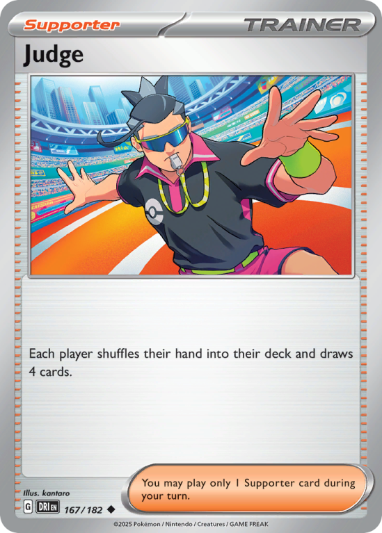 Pokémonkaart Judge nummer 167/182 uit de set Destined Rivals (Scarlet & Violet)