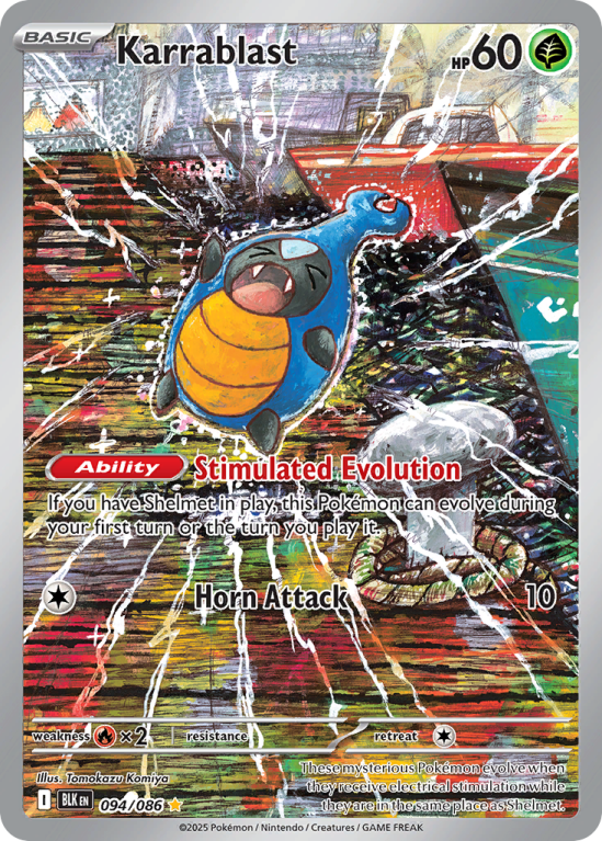 Pokémonkaart Karrablast nummer 94/86 uit de set Black Bolt (Scarlet & Violet)