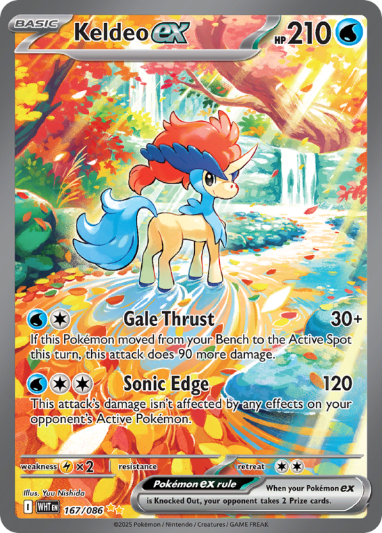 Pokémonkaart Keldeo ex nummer 167/86 uit de set White Flare (Scarlet & Violet)