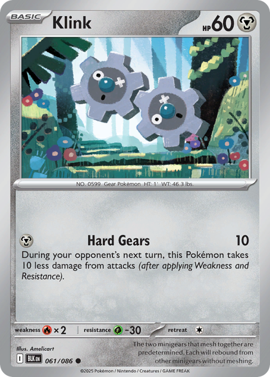 Pokémonkaart Klink nummer 61/86 uit de set Black Bolt (Scarlet & Violet)