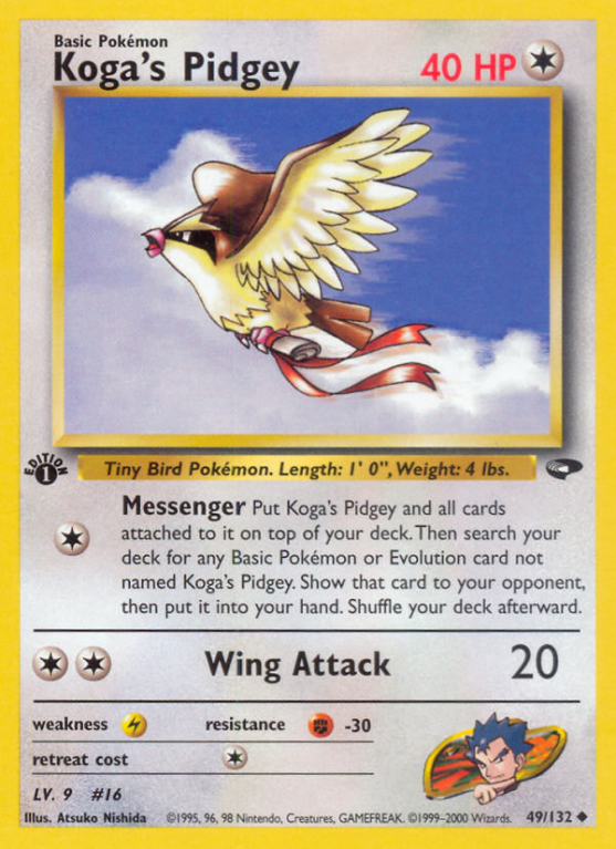 Koga's Pidgey 49/132 Gym Gym Challenge