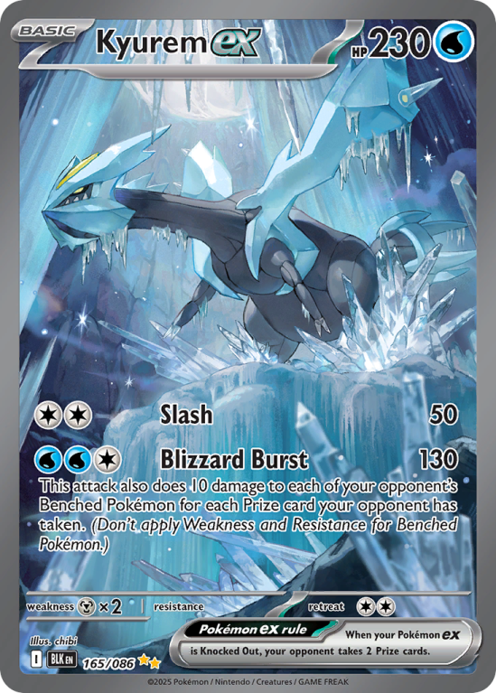 Pokémonkaart Kyurem ex nummer 165/86 uit de set Black Bolt (Scarlet & Violet)