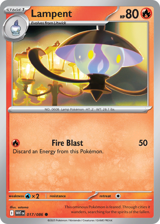 Pokémonkaart Lampent nummer 17/86 uit de set White Flare (Scarlet & Violet)