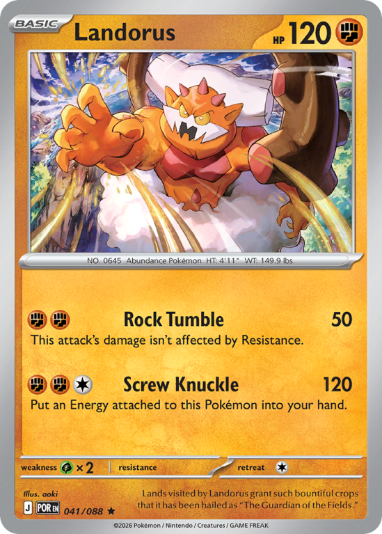 Pokémonkaart Landorus nummer 41/88 uit de set Perfect Order (Mega Evolution)
