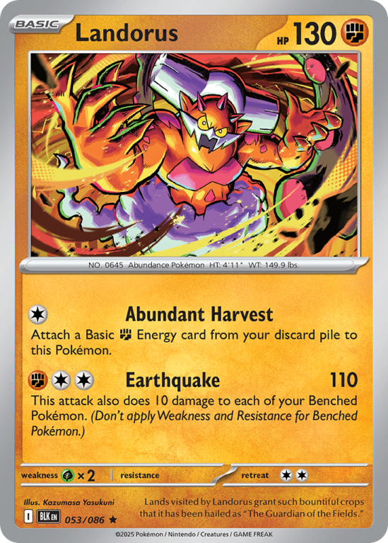 Pokémonkaart Landorus nummer 53/86 uit de set Black Bolt (Scarlet & Violet)