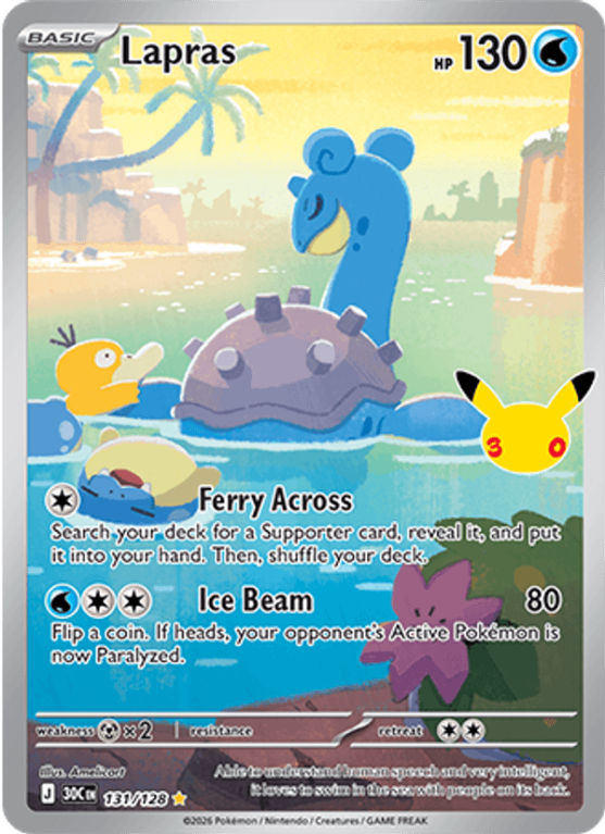Pokémonkaart Lapras nummer 131/128 uit de set 30th Celebration (Mega Evolution)