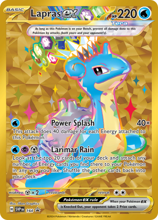 Pokémonkaart Lapras ex nummer 164/14 uit de set Scarlet & Violet Black Star Promos (Scarlet & Violet)