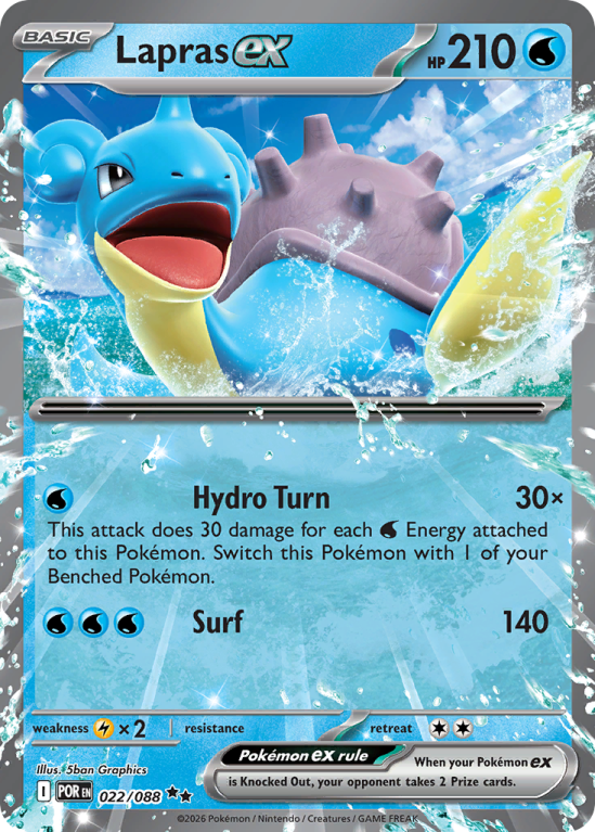 Pokémonkaart Lapras ex nummer 22/88 uit de set Perfect Order (Mega Evolution)