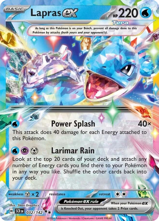 Pokémonkaart Lapras ex nummer 32/142 uit de set Stellar Crown (Scarlet & Violet)