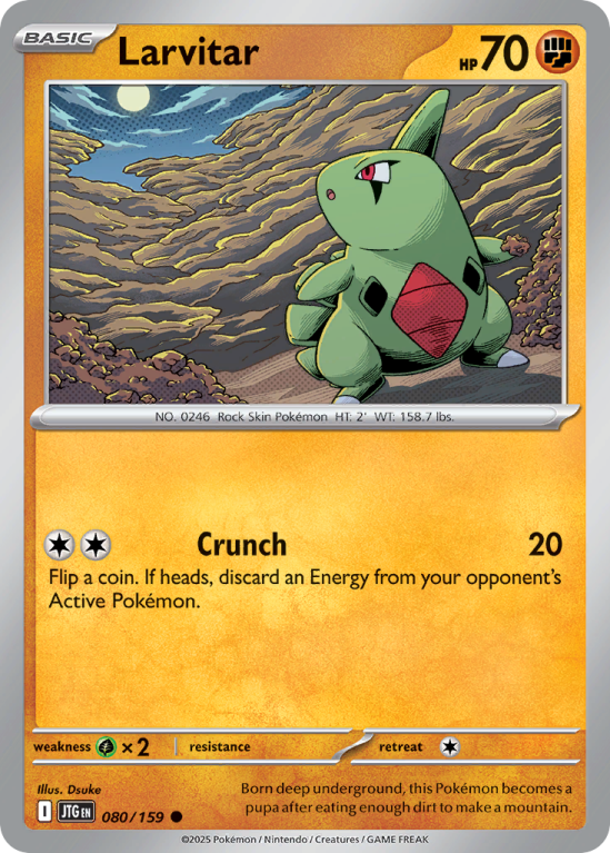 Pokémonkaart Larvitar nummer 80/159 uit de set Journey Together (Scarlet & Violet)