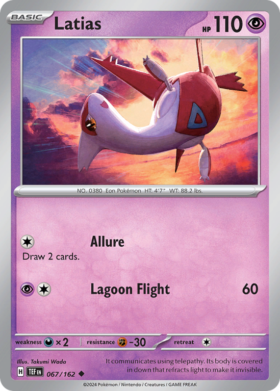 Pokémonkaart Latias nummer 67/162 uit de set Temporal Forces (Scarlet & Violet)