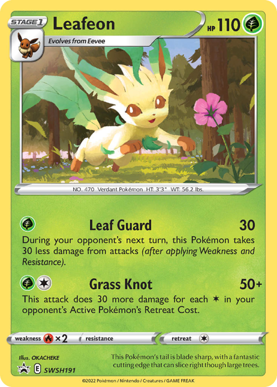 Pokémonkaart Leafeon nummer SWSH191/103 uit de set SWSH Black Star Promos (Sword & Shield)