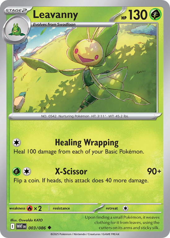 Pokémonkaart Leavanny nummer 3/86 uit de set White Flare (Scarlet & Violet)