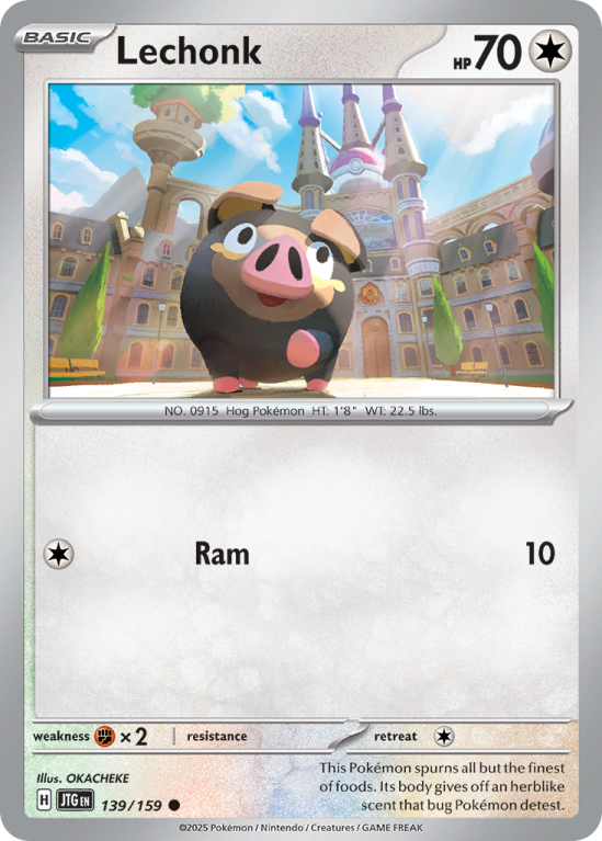 Pokémonkaart Lechonk nummer 139/159 uit de set Journey Together (Scarlet & Violet)