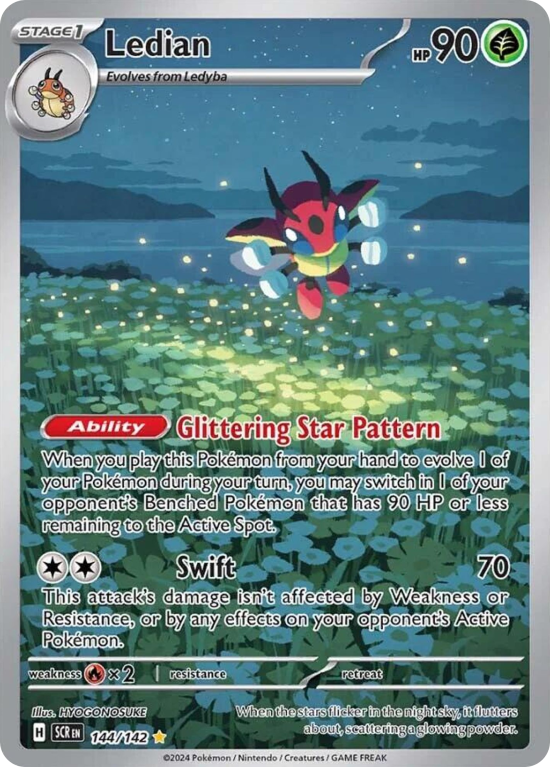 Pokémonkaart Ledian nummer 144/142 uit de set Stellar Crown (Scarlet & Violet)