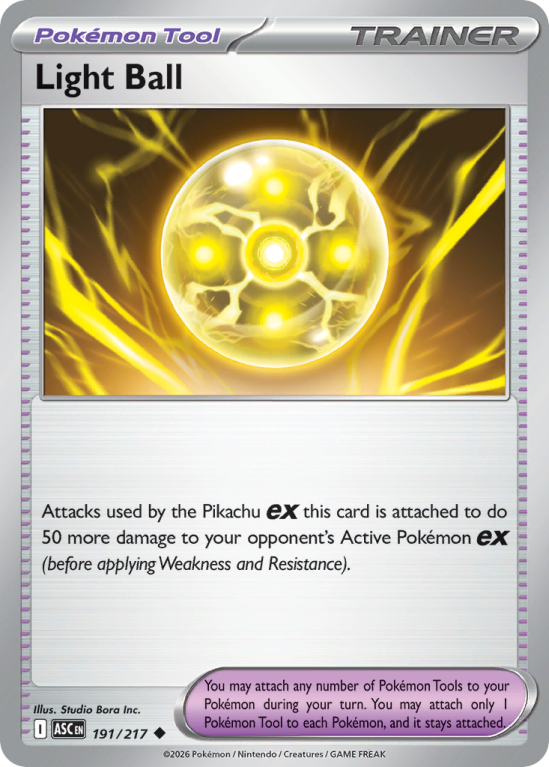 Pokémonkaart Light Ball nummer 191/217 uit de set Ascended Heroes (Mega Evolution)