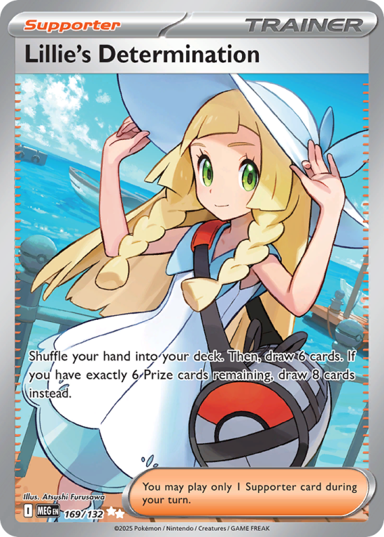Pokémonkaart Lillie's Determination nummer 169/132 uit de set Mega Evolution