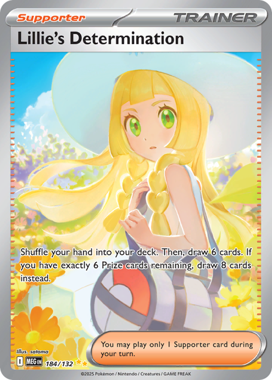 Pokémonkaart Lillie's Determination nummer 184/132 uit de set Mega Evolution
