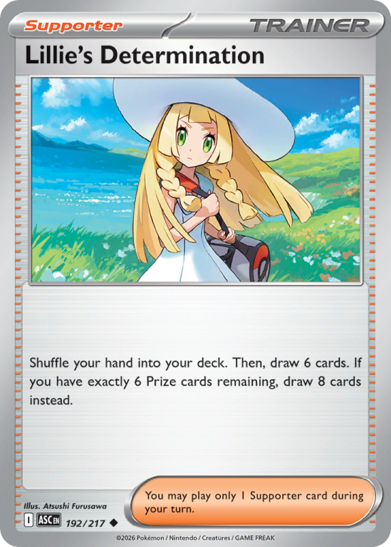 Pokémonkaart Lillie's Determination nummer 192/217 uit de set Ascended Heroes (Mega Evolution)