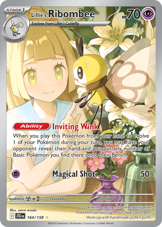 Pokémonkaart Lillie's Ribombee nummer 164/159 uit de set Journey Together (Scarlet & Violet)