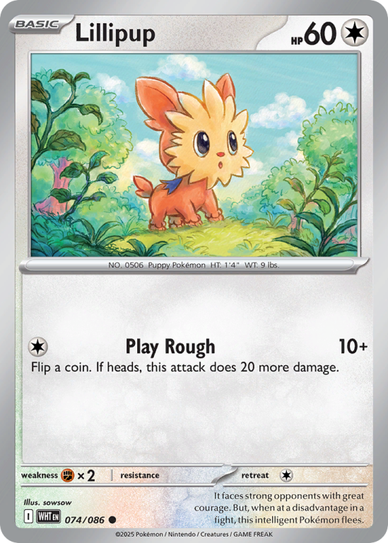 Pokémonkaart Lillipup nummer 74/86 uit de set White Flare (Scarlet & Violet)
