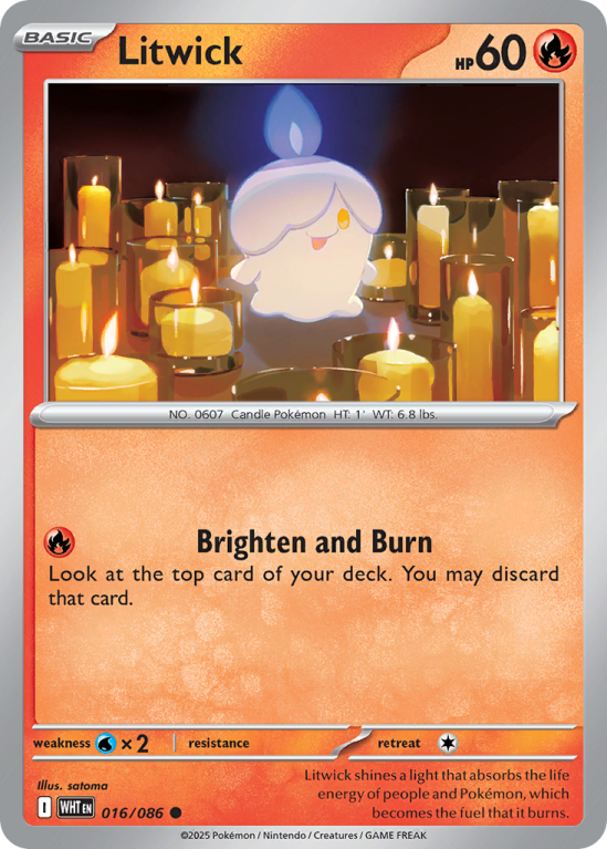 Pokémonkaart Litwick nummer 16/86 uit de set White Flare (Scarlet & Violet)