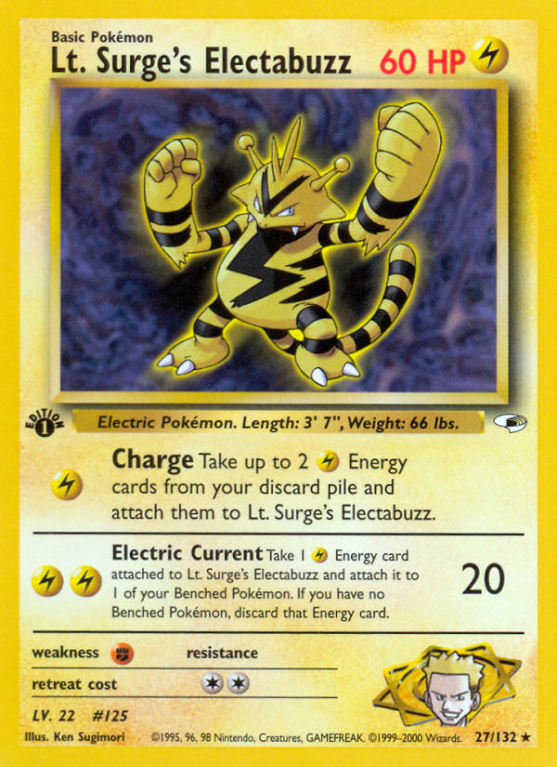 Lt. Surge's Electabuzz 27/132 Gym Gym Heroes