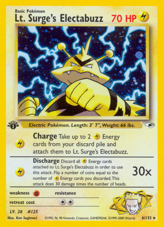 Lt. Surge's Electabuzz 6/132 Gym Gym Heroes
