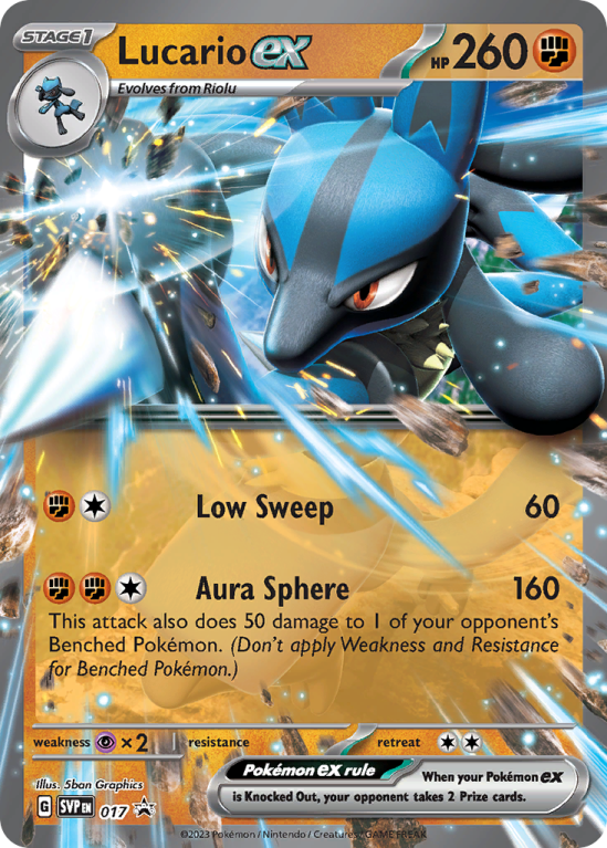 Pokémonkaart Lucario ex nummer 17/14 uit de set Scarlet & Violet Black Star Promos (Scarlet & Violet)