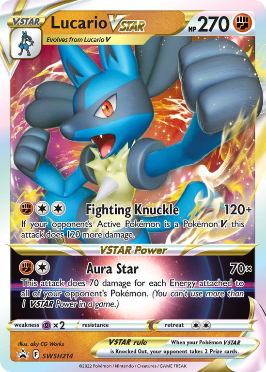 Pokémonkaart Lucario VSTAR nummer SWSH214/103 uit de set SWSH Black Star Promos (Sword & Shield)