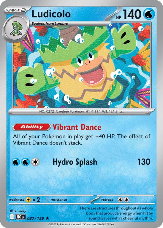 Pokémonkaart Ludicolo nummer 37/159 uit de set Journey Together (Scarlet & Violet)