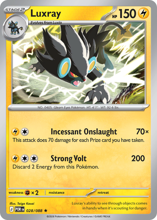 Pokémonkaart Luxray nummer 28/88 uit de set Perfect Order (Mega Evolution)