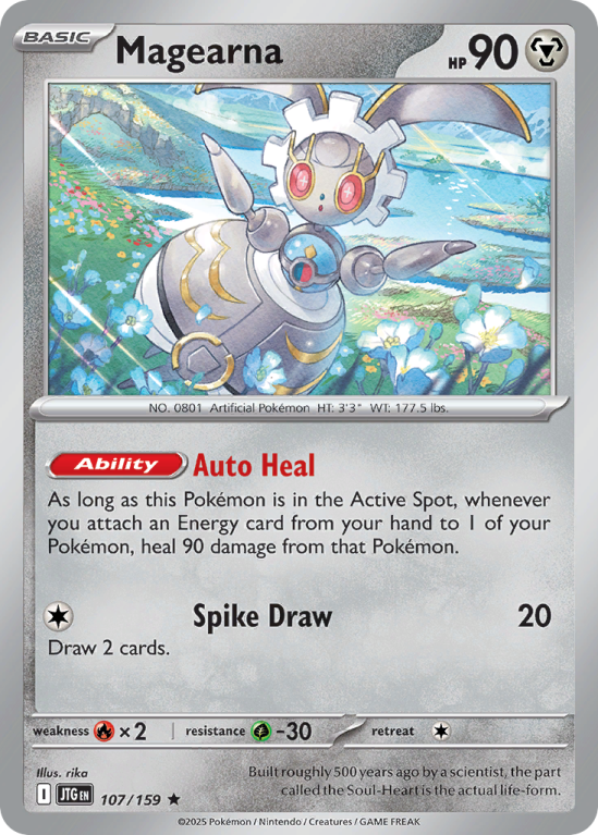 Pokémonkaart Magearna nummer 107/159 uit de set Journey Together (Scarlet & Violet)
