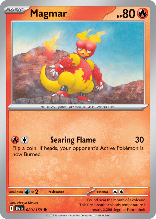 Pokémonkaart Magmar nummer 20/159 uit de set Journey Together (Scarlet & Violet)