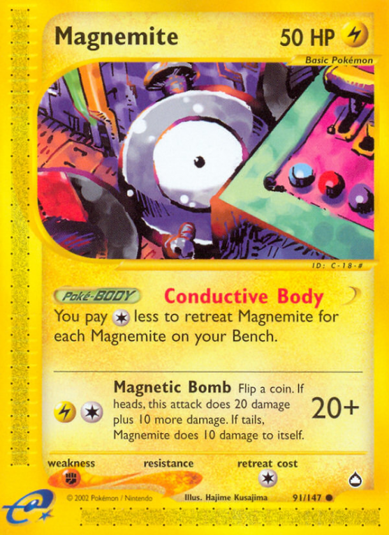 Magnemite 91/186 E-Card Aquapolis