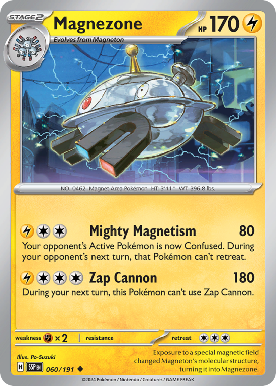 Pokémonkaart Magnezone nummer 60/191 uit de set Surging Sparks (Scarlet & Violet)