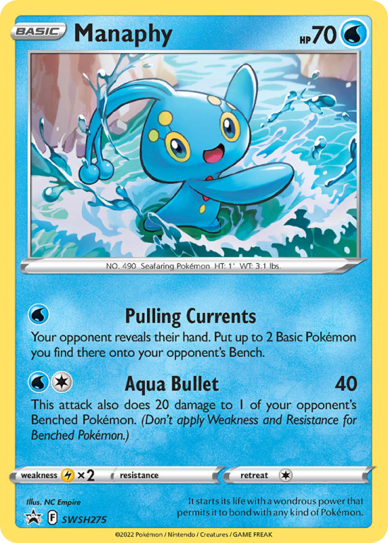 Pokémonkaart Manaphy nummer SWSH275/103 uit de set SWSH Black Star Promos (Sword & Shield)