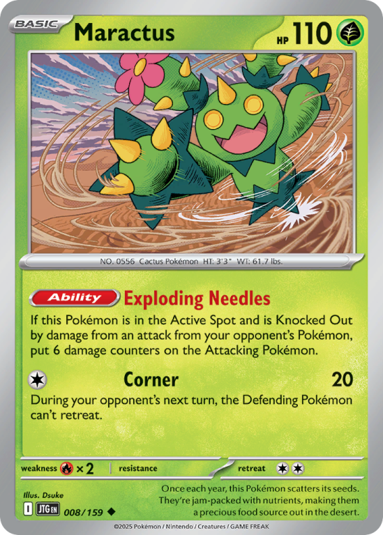 Pokémonkaart Maractus nummer 8/159 uit de set Journey Together (Scarlet & Violet)