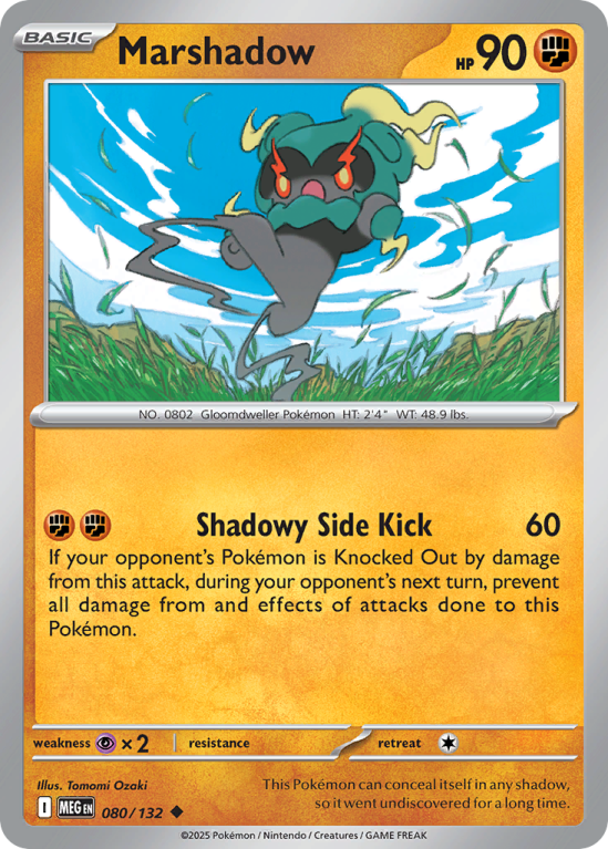 Pokémonkaart Marshadow nummer 80/132 uit de set Mega Evolution