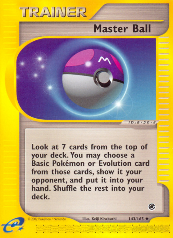 Master Ball 143/165 E-Card Expedition Base Set