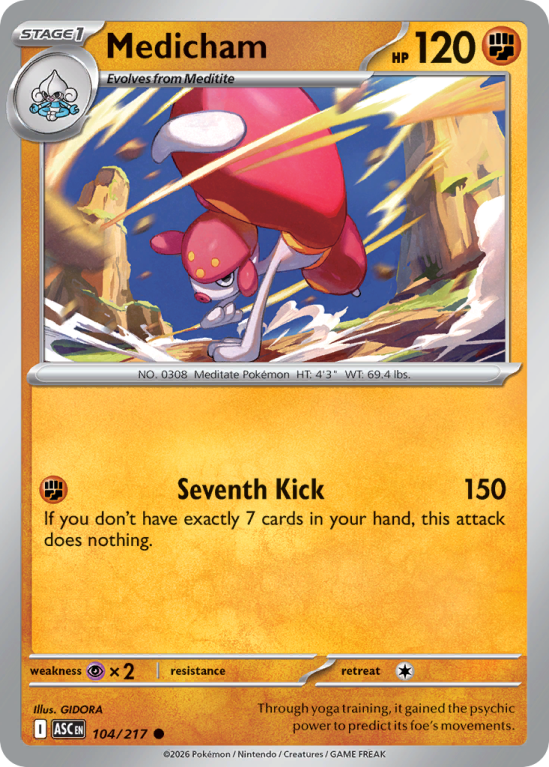 Pokémonkaart Medicham nummer 104/217 uit de set Ascended Heroes (Mega Evolution)
