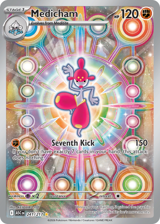 Pokémonkaart Medicham nummer 241/217 uit de set Ascended Heroes (Mega Evolution)