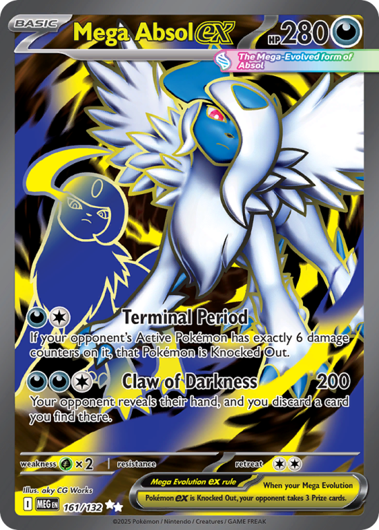 Pokémonkaart Mega Absol ex nummer 161/132 uit de set Mega Evolution