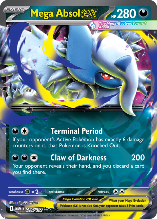 Pokémonkaart Mega Absol ex nummer 86/132 uit de set Mega Evolution
