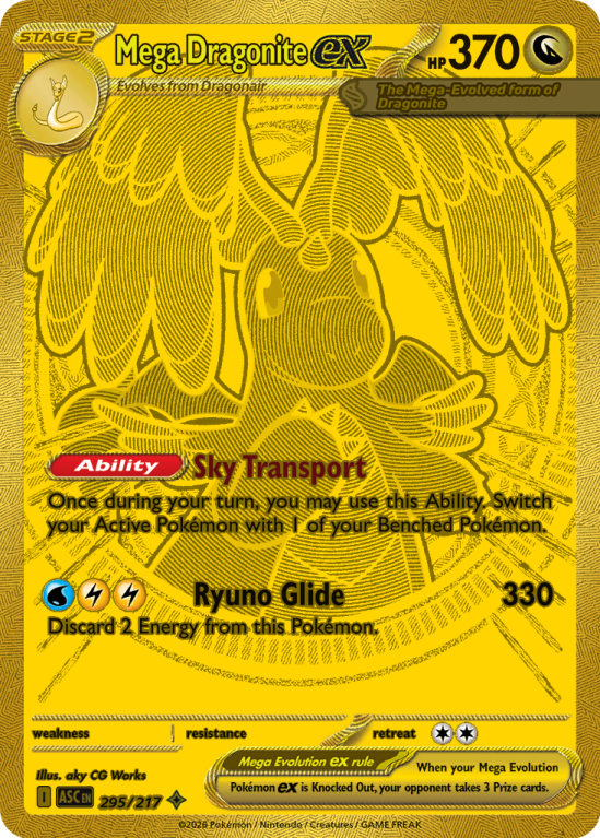 Pokémonkaart Mega Dragonite ex nummer 295/217 uit de set Ascended Heroes (Mega Evolution)