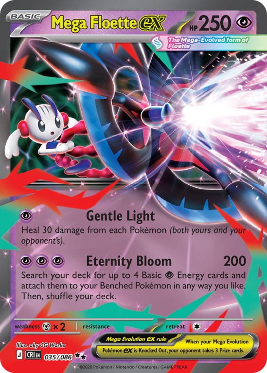 Pokémonkaart Mega Floette ex nummer 35/86 uit de set Chaos Rising (Mega Evolution)