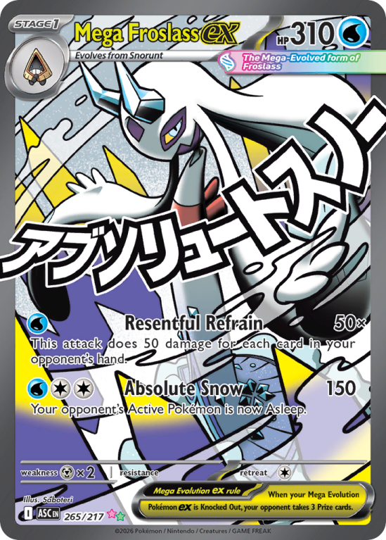 Pokémonkaart Mega Froslass ex nummer 265/217 uit de set Ascended Heroes (Mega Evolution)