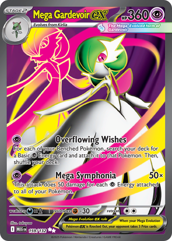 Pokémonkaart Mega Gardevoir ex nummer 159/132 uit de set Mega Evolution